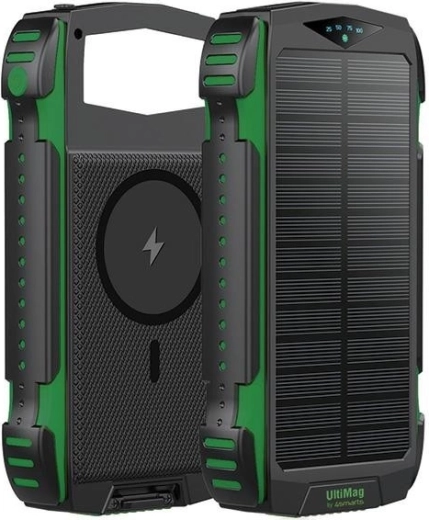 Solarny powerbank 4smarts TitanPack UltiMag 20000 mAh, wytrzymały, zielony