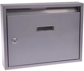 Skrzynka pocztowa do bloków 320 × 240 × 60 mm, szara, bez otworów pod wiercenie