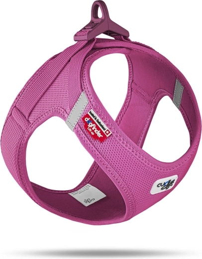 Curli szelki dla psów Air-Mesh Fuchsia S (4–7 kg) z klamrą