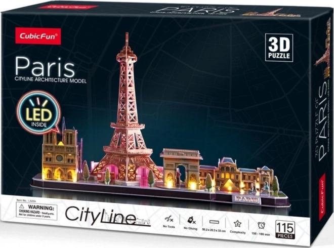 Świecące 3D puzzle CityLine panorama Paryż 115 elementów