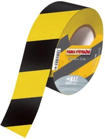 Taśma ostrzegawcza żółto‑czarna 75 mm × 500 m