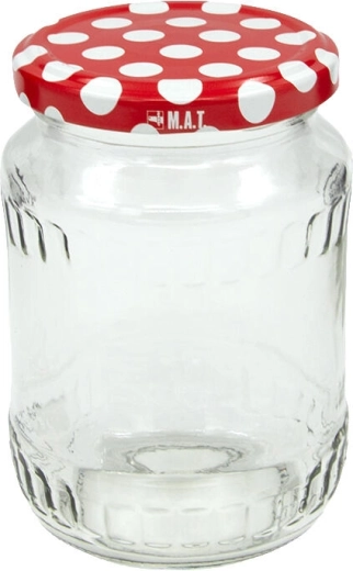 Słoiki do wekowania 370 ml TWIST 66 z pokrywką w grochy, zestaw 8 szt.