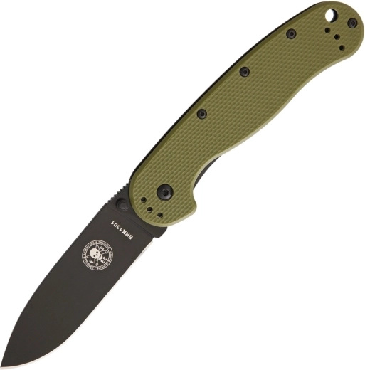 ESEE Avispa Black OD Green składany nóż kieszonkowy outdoor 8,9 cm, czarny/zielony, FRN