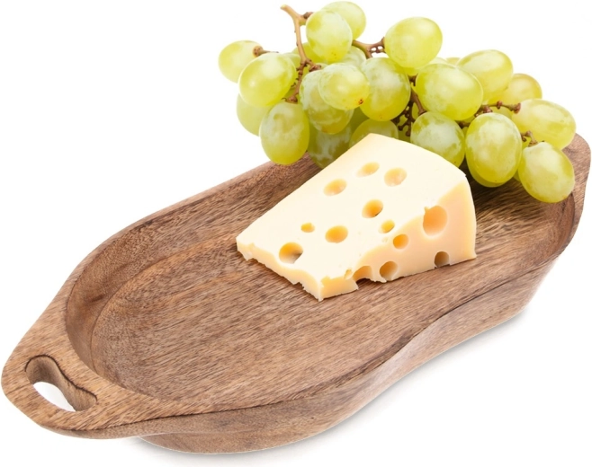 Drewniana taca do serwowania z drewna mango z uchwytami 42,5 × 20 × 5 cm