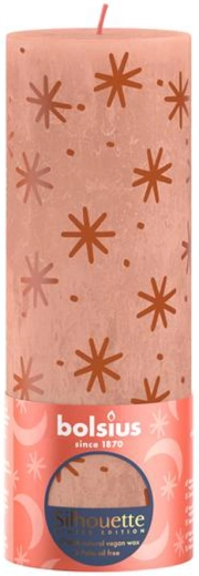 Rustykalna świeca 190 × 68 mm – kremowy karmel