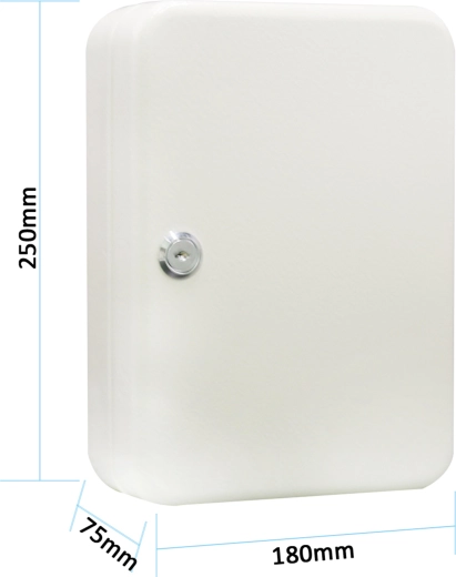 Szafka na klucze na 48 kluczy, szara, 250 × 180 × 75 mm