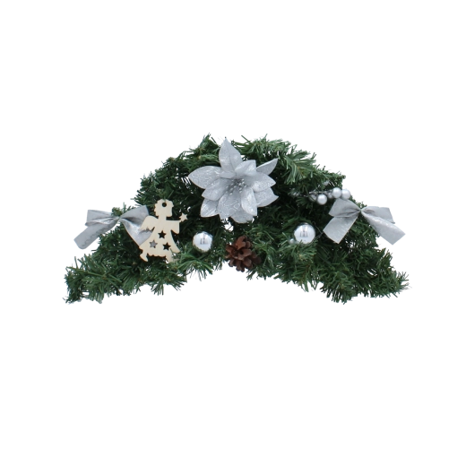 Wisząca dekoracja świąteczna 46 cm srebrna