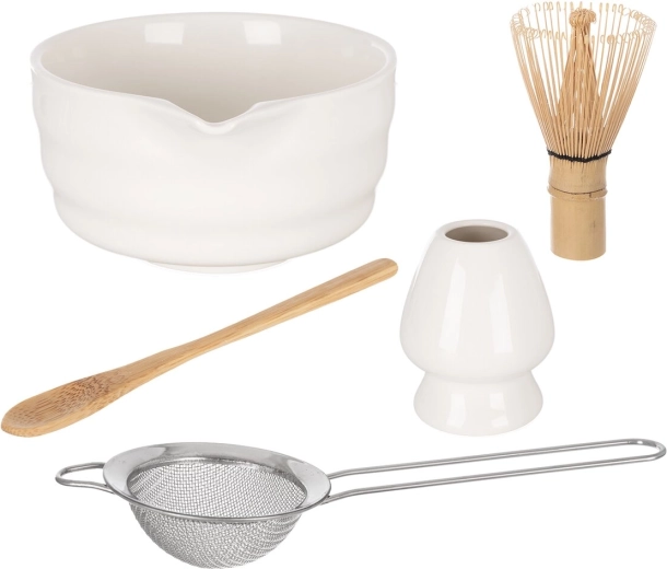 Zestaw do przygotowania herbaty matcha z porcelany i bambusa