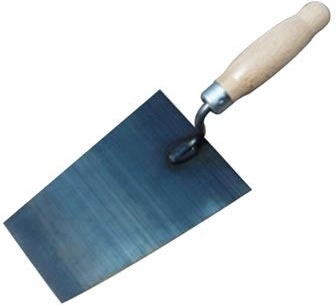 Kielnia murarska 180 × 130 mm, stal z drewnianym uchwytem, czarna