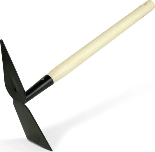 Dwustronna motyka ogrodowa z drewnianym trzonkiem 50 cm