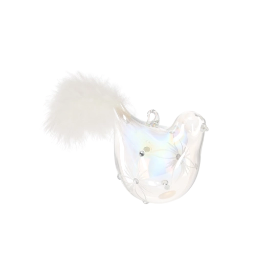 Szklane świąteczne ozdoby ptaszek, zestaw 6 szt.