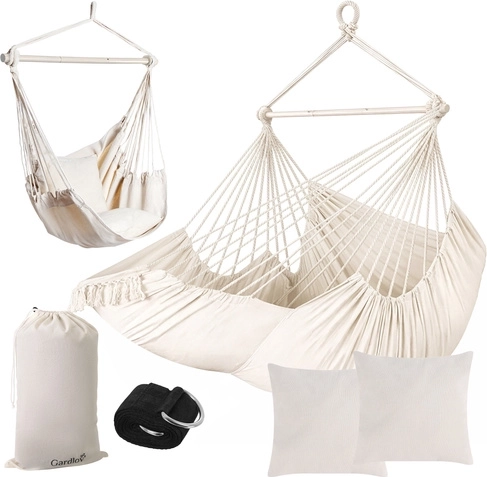 Wiszący fotel hamakowy 210 cm beżowy GARDLOV