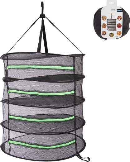 Wisząca siatka do suszenia ziół i grzybów 60 cm, 4 poziomy