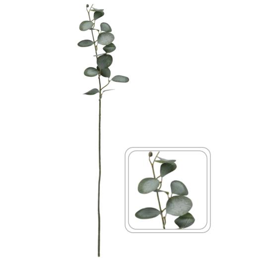 Sztuczna gałąź z zielonymi liśćmi 90 cm