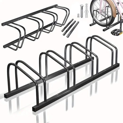 Stojak na 4 rowery z stali, czarny, duży 100 × 32,5 × 26 cm