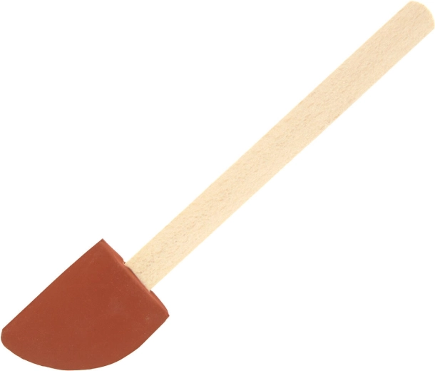 Gumowa szpatułka kuchenna z drewnianą rączką 26 cm, czerwona