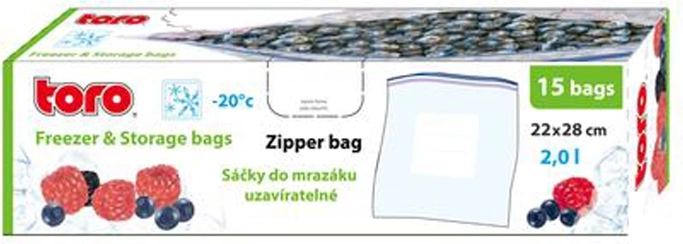 Saszetki strunowe do mrożenia TORO 2 l, 15 szt.