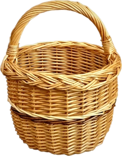 Lakowany wiklinowy koszyk na grzyby 20 × 28 cm