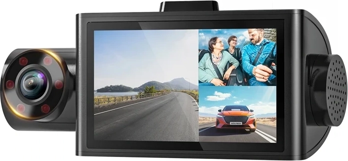 WOLFBOX i07 potrójna kamera samochodowa z Wi-Fi i GPS