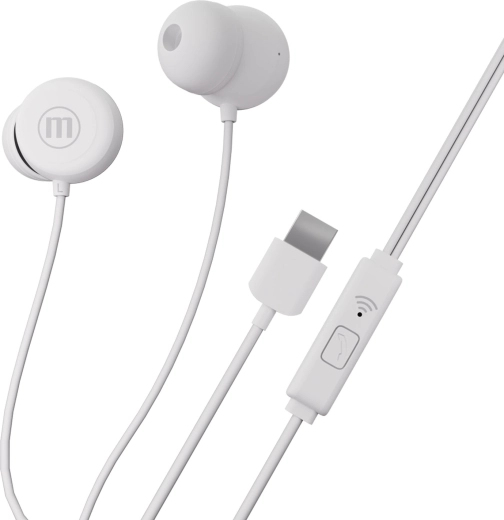 Maxell INBAX przewodowe słuchawki douszne z USB-C, białe