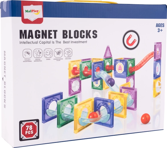 Magnetyczna 3D klockownia, 78 elementów