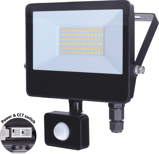 Solight reflektor LED z czujnikiem ruchu TOP 30 W 3CCT IP65
