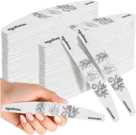 Pilniki do paznokci slim łódka 100/180 – 100 szt. SOULIMA