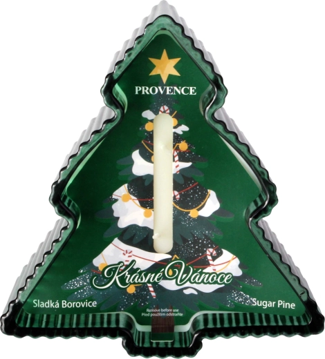 Świąteczna świeca w szkle w kształcie choinki 230 g