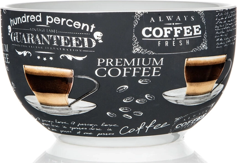 Ceramiczna miska 550 ml 13 cm 100 Percent – biała z motywem kawy