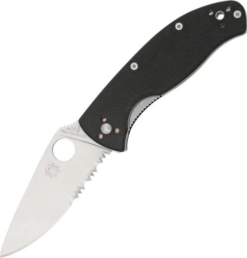 Spyderco Tenacious Combo Edge nóż składany 8,3 cm, satyna, czarny, G10