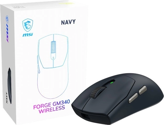 MSI Forge GM340 bezprzewodowa mysz gamingowa, ciemnoniebieska - 1 sztuka