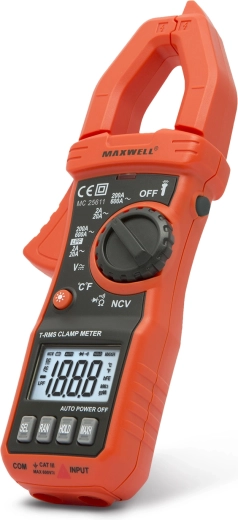 Cyfrowy multimetr cęgowy MAXWELL True RMS AC 600 A z LPF