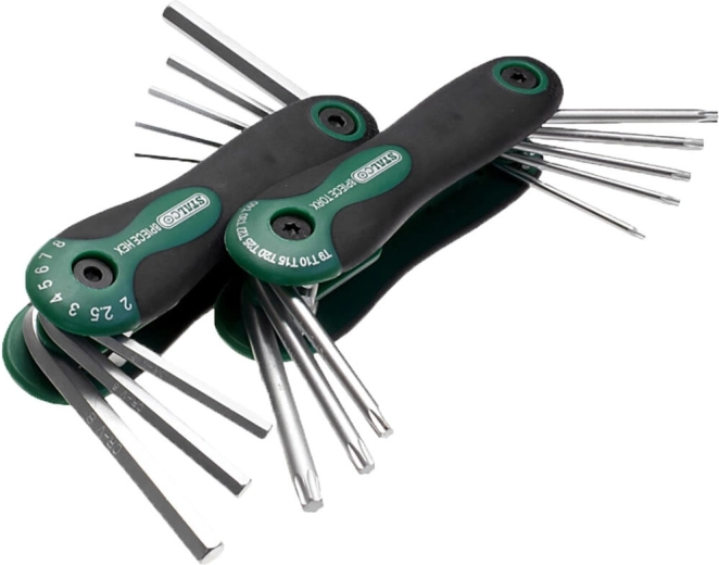Zestaw kluczy TORX i imbus TORX T9–T40, HEX 2–8 mm, 2×8 szt. STALCO