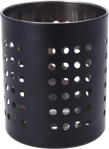 Ociekacz i stojak na sztućce oraz narzędzia kuchenne ze stali nierdzewnej, czarny