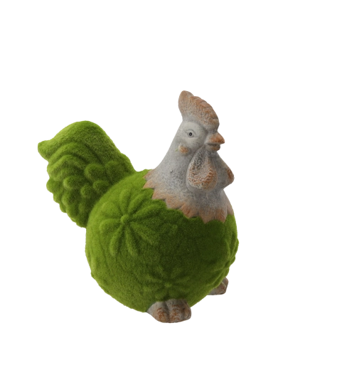 Wielkanocna figurka zielonej kury z ceramiki 23,5 × 15,5 × 23,5 cm