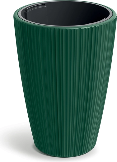 Donica ORO 39 cm ciemnozielona z wkładem