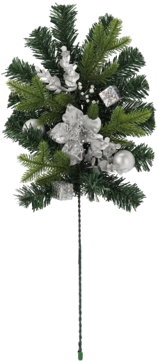 Srebrna świąteczna dekoracyjna gałązka 60 cm