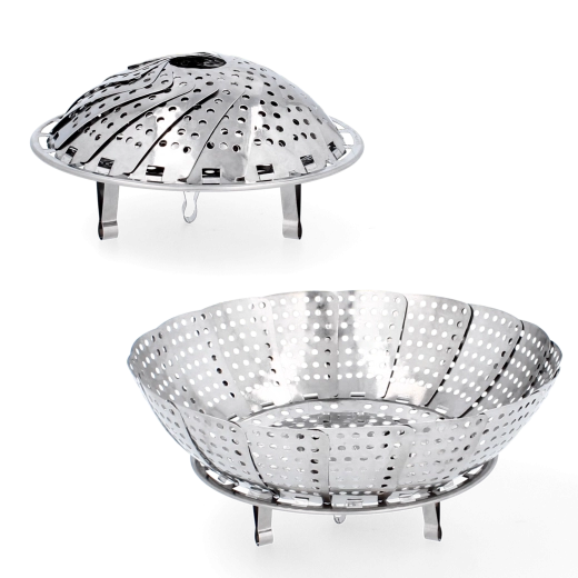 Składany kosz do gotowania na parze ze stali nierdzewnej 24 cm