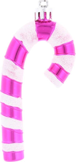 Zestaw 4 różowych ozdób świątecznych laska cukrowa 9 cm