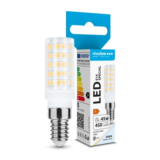 Modee Lighting LED ceramiczna żarówka E14 4,3 W zimna biel 360°