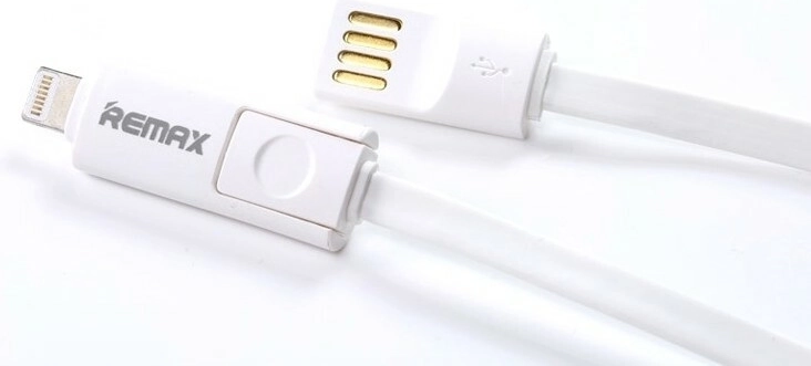 Remax kabel ładujący micro USB z przejściówką Lightning 1,2 m biały