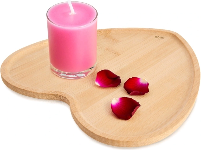 Bambusowy talerz do serwowania w kształcie serca 22 × 22 cm