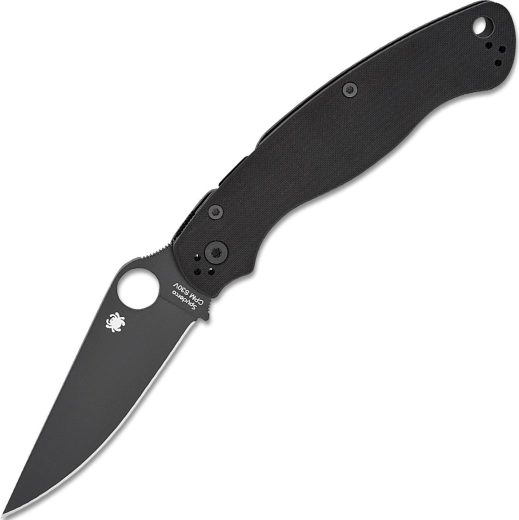 Nóż składany Spyderco Military 2 All Black, G10, powłoka DLC