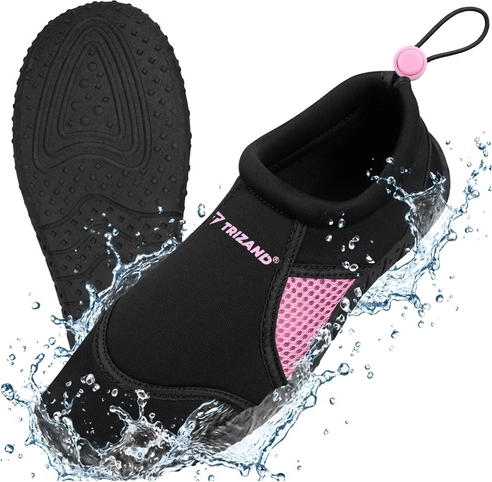 Buty do wody Trizand czarno-różowe, rozmiar 39, podeszwa 5 mm