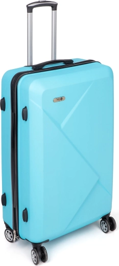 Twarda walizka podróżna 68 cm jasnoniebieska z kółkami 360° i zamkiem szyfrowym TSA