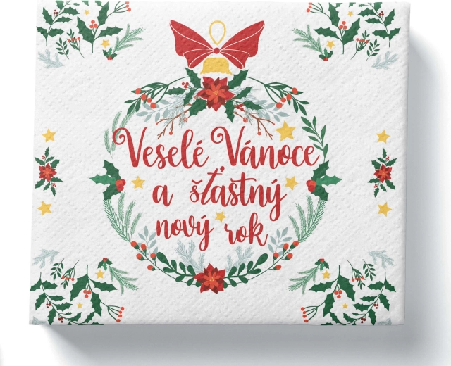 Świąteczne serwetki Wesołych Świąt, 3-warstwowe, 33 × 33 cm