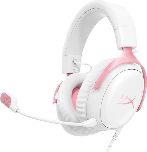 Gamingowy zestaw słuchawkowy HyperX Cloud III biały/różowy