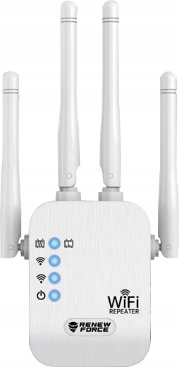 Dwupasmowy wzmacniacz sygnału Wi‑Fi Renew Force 1200 Mb/s z 4 antenami - 1 szt.