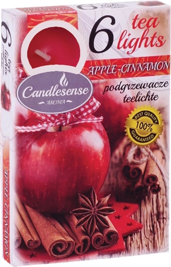 Zapachowe świeczki tealight Jabłko i cynamon, 6 szt.