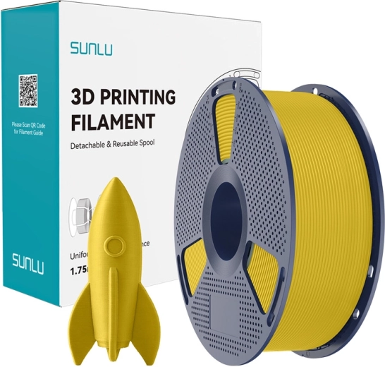 Filament Sunlu PLA do szybkiego druku, żółty